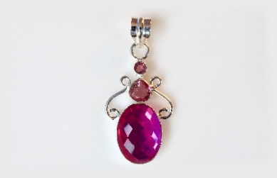 Pink Mystic Topaz and Peach Rose Designer Pendant.