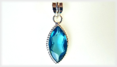 Accented Ocean Blue Quartz Marque Pendant.