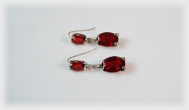 Red Marco Redundum 'Hidden Hook' Double Stone Earrings in Silver.